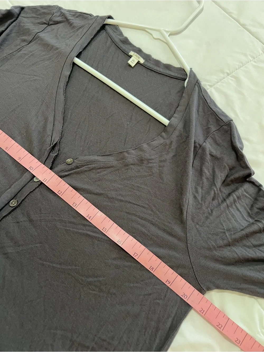 J.crew Casual Long Sleeve Drawstring Henley Dress Charcoal Gray size xL